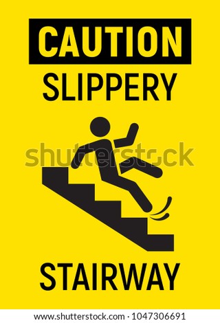 caution slippery stairs vector sign stock vector royalty free