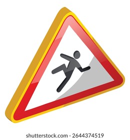 Cuidado superfície escorregadia sinal de perigo alerta aviso de acidente prevenção de acidentes no chão ícone de segurança atenção