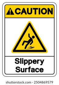 Caution Slippery Surface Symbol Sign,Vector Illustration, Isolate On White Background Label. EPS10