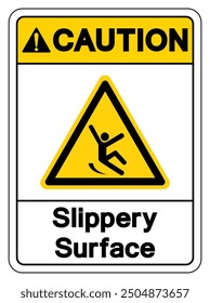 Caution Slippery Surface Symbol Sign,Vector Illustration, Isolate On White Background Label. EPS10