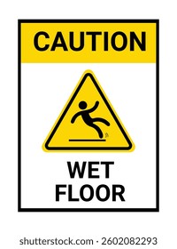 Caution slippery surface wet floor sign-14,vector illustration isolated on white background