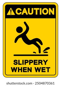 Caution Slippery When Wet Symbol Sign,Vector Illustration, Isolate On White Background Label. EPS10