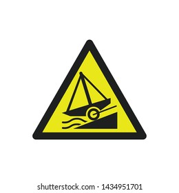 Caution Slipway Sign Vector. Water Safety Symbol Vector Icon