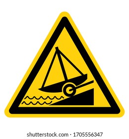 Caution Slipway Symbol, Vector  Illustration, Isolated On White Background Label. EPS10