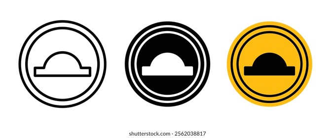 Caution speed Ramps sign vector set