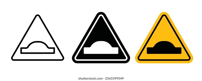 Caution speed Ramps sign vector in black and yellow colors