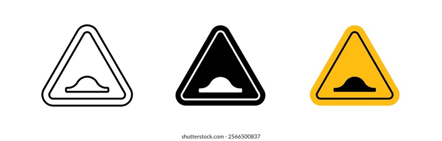 Caution speed Ramps signs flat and linear vector illustration on white background.