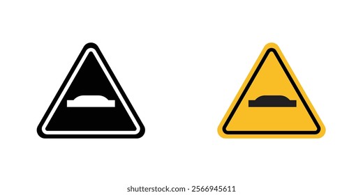 Caution speed Ramps signs. vector signs set