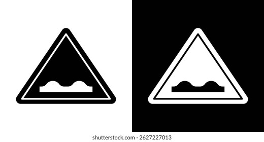 Caution speed Ramps signs vector, solid illustration, pictogram