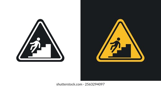 Caution stairway sign pack for app and website ui designs.