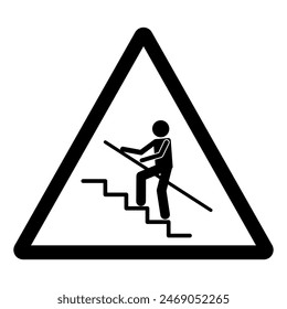 Vorsicht Step Up Beobachten Sie Ihr Step-Symbol Zeichen, Vektorillustration, Isolation auf weißem Hintergrund Label .EPS10