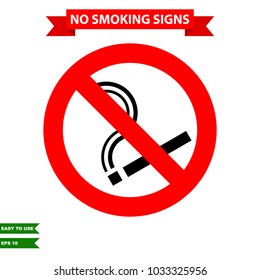 Caution stop smoking and air clean area sign in vector style version, easy to use and print