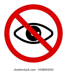 Caution stop to watching sign and symbol graphic design vector illustration