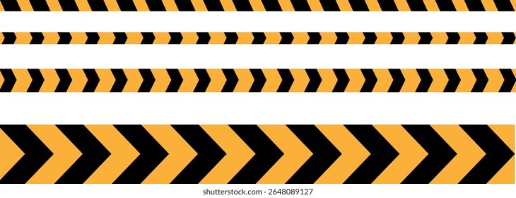 Ilustração do vetor da faixa de cuidado — Fita de cuidado amarela e preta e amarela. Um design de aviso de alto contraste para sinais de trânsito, zonas de construção e alertas de segurança. Ideal para zonas de perigo, cuidado	