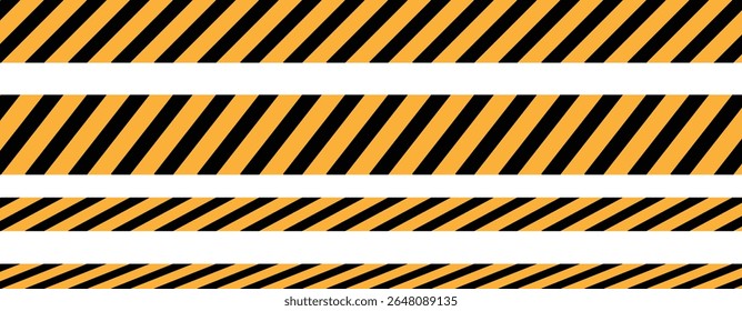 Ilustração do vetor da faixa de cuidado — Fita de cuidado amarela e preta e amarela. Um design de aviso de alto contraste para sinais de trânsito, zonas de construção e alertas de segurança. Ideal para zonas de perigo, cuidado	