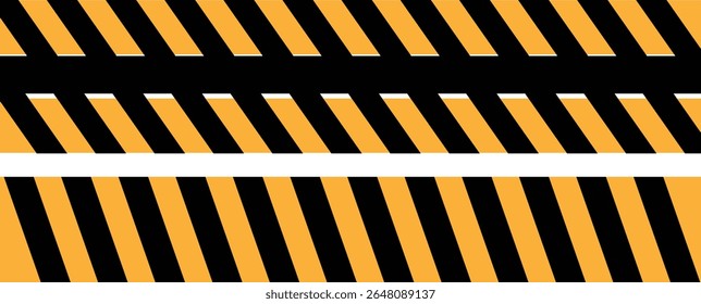 Ilustração do vetor da faixa de cuidado — Fita de cuidado amarela e preta e amarela. Um design de aviso de alto contraste para sinais de trânsito, zonas de construção e alertas de segurança. Ideal para zonas de perigo, cuidado	