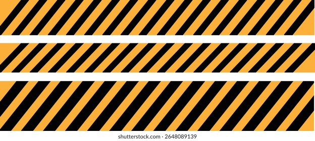 Ilustração do vetor da faixa de cuidado — Fita de cuidado amarela e preta e amarela. Um design de aviso de alto contraste para sinais de trânsito, zonas de construção e alertas de segurança. Ideal para zonas de perigo, cuidado	