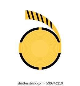 caution striped tape warning icon vector illustration eps 10