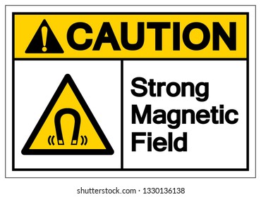 Caution Strong Magnetic Field Symbol Sign, Vector Illustration, Isolated On White Background Label .EPS10