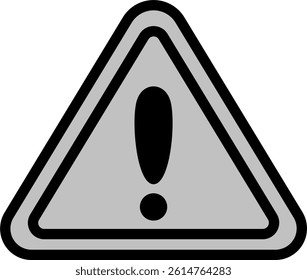 Caution Symbol Black Triangle Grey Color