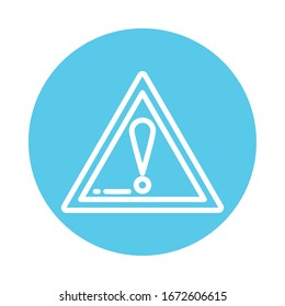 caution symbol, block and flat style icon vector illustration design