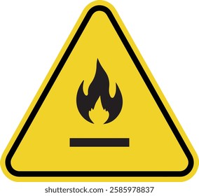 Caution Symbol Indicating Flammable Material with Flame Icon