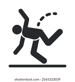 Caution symbols with figure falling