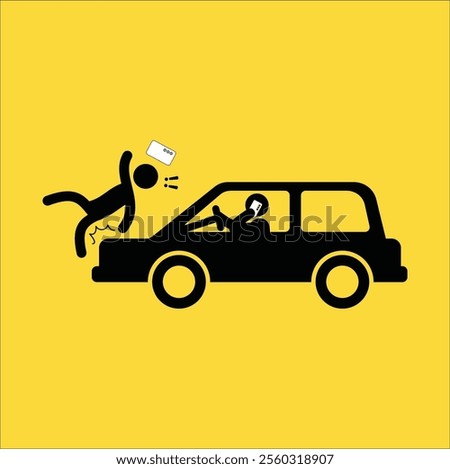 Caution symbols with stick figure man. Vector illustration design. Eps 10. 