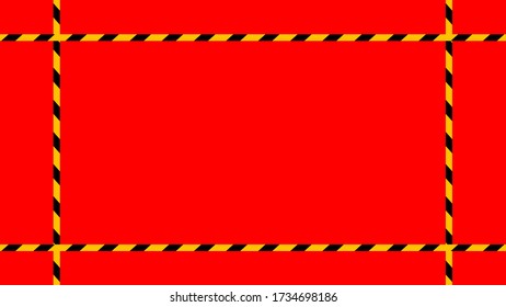 caution tape line, tape yellow black stripe pattern on red for background, warning space with ribbon tape sign for comfort safety zone, safety banner for copy space, ribbon yellow black stripe, vector
