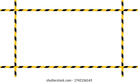 caution tape line, tape yellow black stripe pattern on white for background, warning space with ribbon tape sign for comfort safety zone, safety banner for copy space, ribbon yellow black stripe