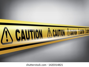 Caution tape on gray background vector image