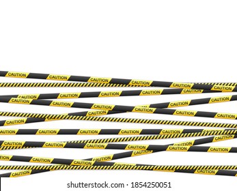 Caution tape on a white background. Vector illustration.