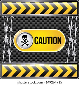 caution tape over black background vector illustration 