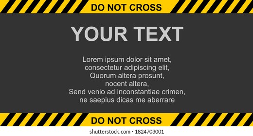 Caution tape set of yellow warning ribbons. Abstract warning lines for police, accident, under construction. Vector danger tape collection.