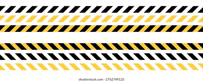 Caution tape stripes, yellow and black pattern, safety warning, industrial border, striped texture, construction elements, hazard warning line.
