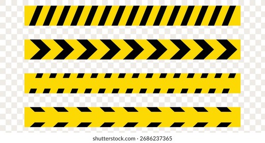 Ilustração de vetor de aviso de fita de cuidado com faixas de risco. Ideal para sinalização de segurança, zonas de construção, áreas restritas ou gráficos de alerta em Design Gráfico e design editorial. Barreira sem costura