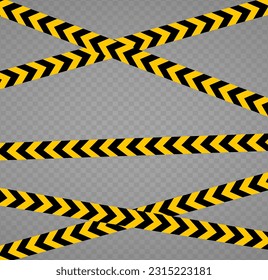 Vorsichtsband. Vorsicht, gelbe Warnlinien, einzeln auf weiß. Vektorgrafik