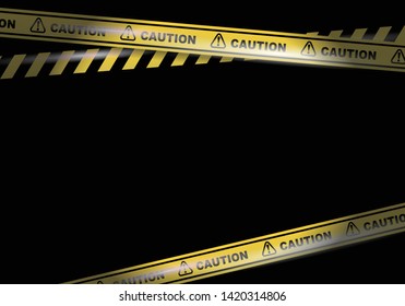 Caution tapes on black background vector image