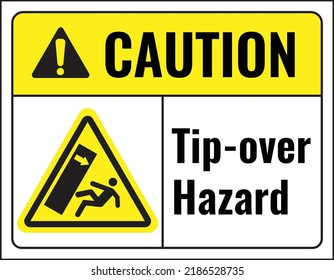 Caution Tip Over Hazard Sign Vector Stock Vector (Royalty Free ...