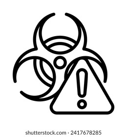 Caution,  toxic, alert, be careful, warning, toxin, chemical, radiation icon