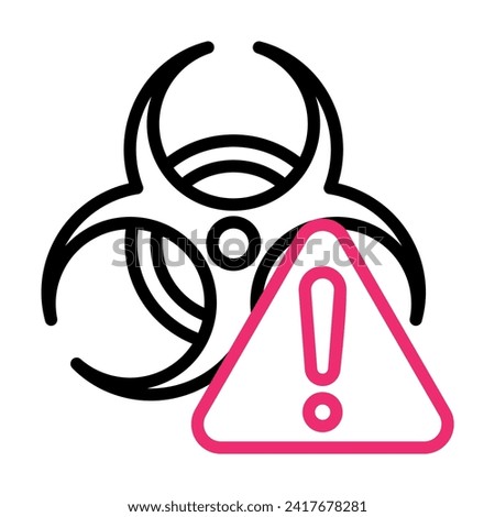 Caution,  toxic, alert, be careful, warning, toxin, chemical, radiation icon