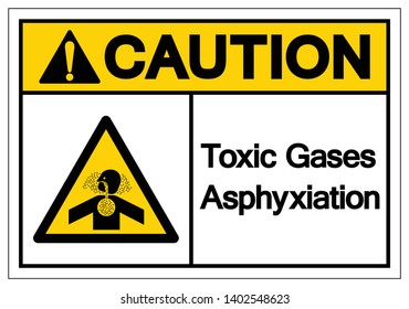 Caution Toxic Gases Asphyxiation Symbol Sign, Vector Illustration, Isolate On White Background Label .EPS10