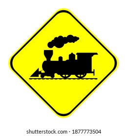 caution train sign, vector illustration