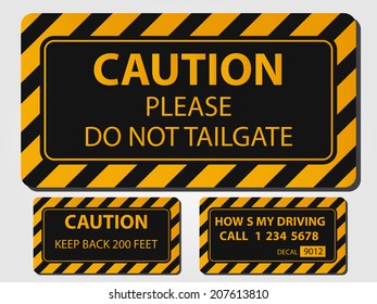 Caution truck signs vector illustration