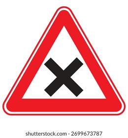 Cuidado Sinal de trânsito de interseção não controlado