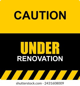 Caution, Under renovation, sign vector