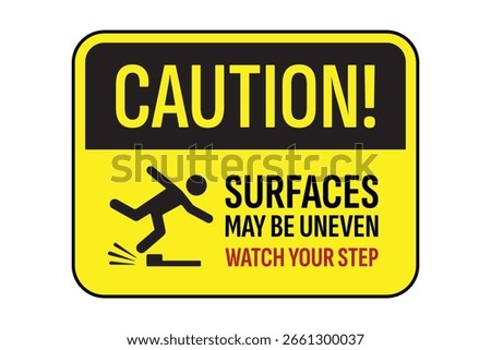 Caution Uneven Surface Warning Sign — High Quality Vectorial Stock Image