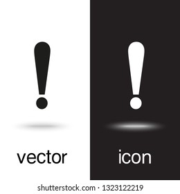 caution vector icon on black and white background