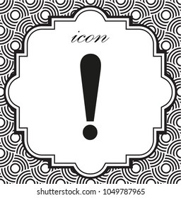 caution vector icon on a geometric background