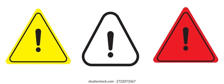 Precaución iconos vectoriales. Iconos de advertencia. Señal de alarma de precaución establecida. Señales de peligro. Iconos de atención de advertencia